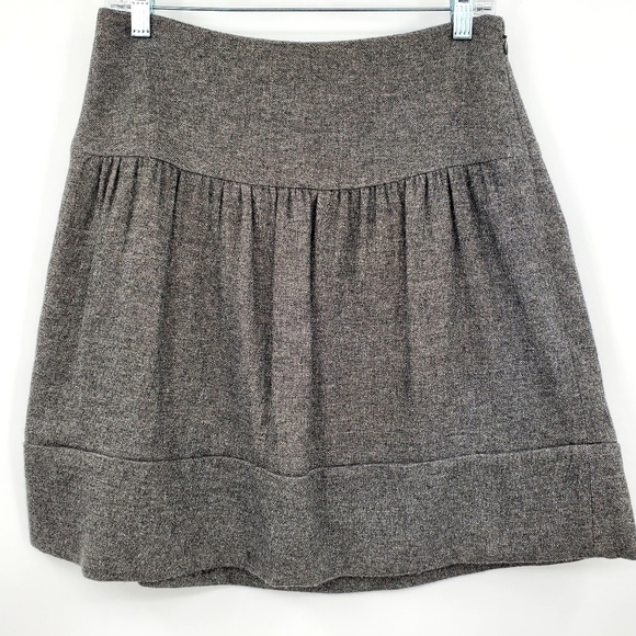 Club Monaco Wool Blend Pleated Skirt w/Silver Metallic Accent - Picture 1 of 7